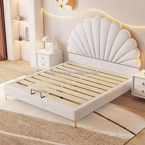 Lit de princesse moderne en bois massif, taille personnalisée, design en forme de coquille, avec fonctions de rangement convertibles, pour chambre d'hôtel et usage commercial - Product Image 6