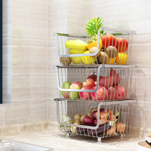 Cestas de almacenamiento de frutas y verduras multifuncionales, cestas de acero inoxidable 304 superpuestas para <span class=keywords><strong>Cocina</strong></span> - Product Image 3