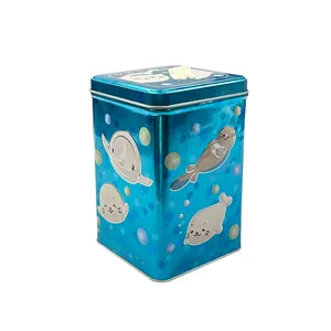 Wholesale Nice Design Empty Metal Tin Can Packaging Cookie Chocolate Food Container With Lid