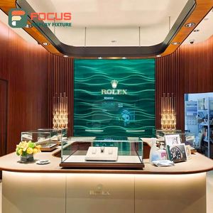 Comptoir de présentation de bijoux en bois haut de gamme avec vitrine en verre et présentoir métallique pour centre commercial - Product Image 5