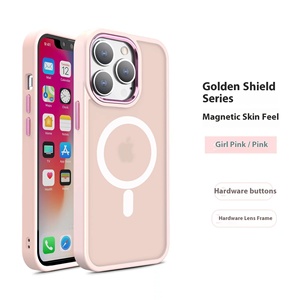 Marco de Lente Magnético con Botón de Hardware y Acabado Esmerilado de Lujo con Soporte para Teléfono para Teléfonos Móviles Apple Serie <span class=keywords><strong>13</strong></span> y 14 para <span class=keywords><strong>Amazon</strong></span> - Product Image 5