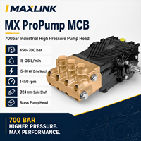 Tête de pompe à jet d'eau haute pression MX ProPump MCB 700 bar, tête de pompe en laiton, entrée G1/2, sortie G3/8, 1450 tr/min