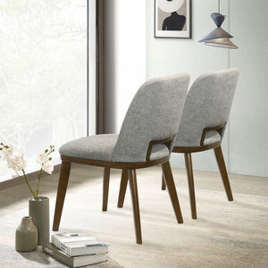 Ensemble de 2 chaises de salle à manger modernes en velours avec base en bois de noyer - Durables et écologiques pour les restaurants et les salles à manger à domicile - Product Image 2