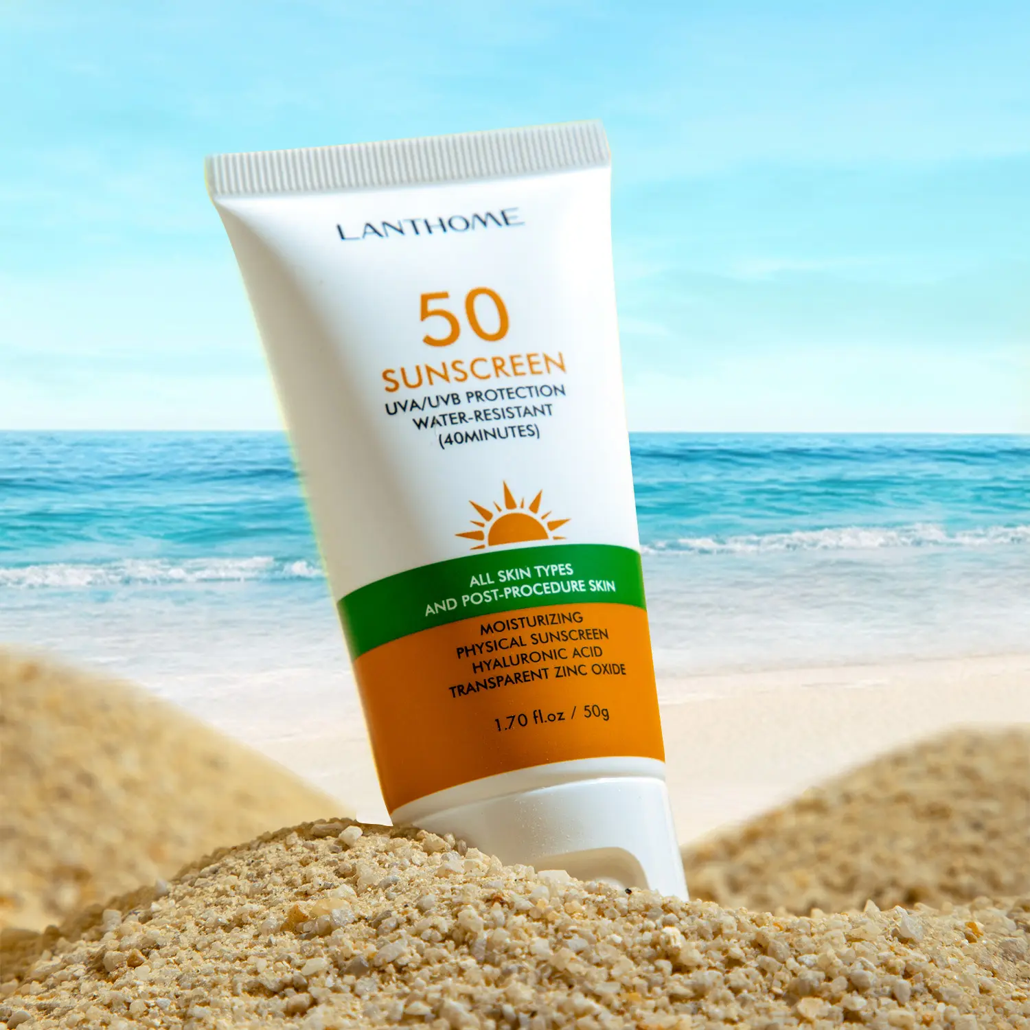 LANTHOME Spf50+ Sun Screen Organic Vegan Face Whitening Anti Aging Oil Free Sun Lotion Anti Uv Sunblock Sunscreen