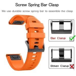 Bracelet de montre en silicone Upro Sport avec boucle à ardillon pour Garmin Fenix 7 7X 6X 6 Pro 5X 5 Plus 3HR 22 26 mm EasyFit Quick Fit - Product Image 4