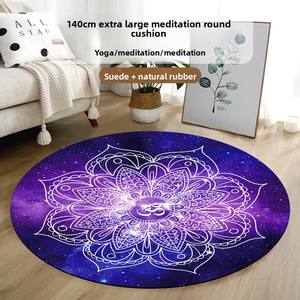 Tapis <span class=keywords><strong>de</strong></span> méditation en daim et caoutchouc naturel, tapis <span class=keywords><strong>de</strong></span> yoga imprimé numérique haute température, absorbant la transpiration, 140cmx140cm 3.5mm - Product Image 3