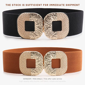<span class=keywords><strong>Ceinture</strong></span> <span class=keywords><strong>large</strong></span> élastique pour <span class=keywords><strong>femme</strong></span> JULUN avec double boucle carrée, nouvelle <span class=keywords><strong>ceinture</strong></span> tendance automne-hiver pour chemises, robes, manteaux - Product Image 5