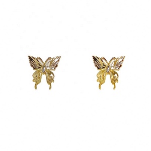 Pendientes de Mariposa de Oro Esmaltado, Pendientes de Acero Inoxidable con Oro de 18k para Mujer - Product Image 4