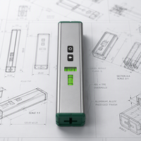 Niveau laser vert 520 nm à piles, classe 2, en alliage d'aluminium, mini niveau à bulle avec support magnétique et filetage 1/4 pouce