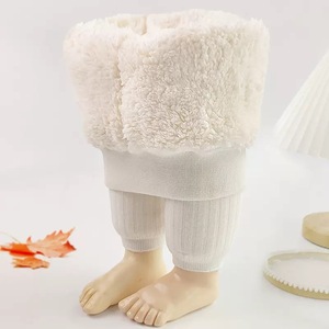 Collants d'hiver chauds et épais pour bébé, avec intérieur polaire, pantalon à bretelles pour enfants, couleur unie, collants pour bébé, leggings, pantalons - Product Image 3