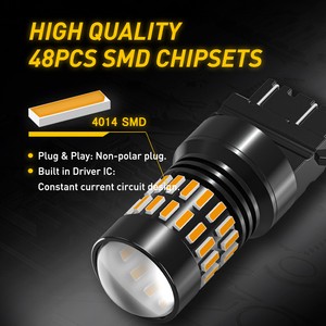 AUXITO 3157 Amber Yellow LED <b>Bulbs</b> 4014SMD Beads Lights Turn Signal Lamps - Product Image 6