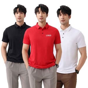 Grade High Quality Men Polo T Shirts Casual Solid Print Short Sleeve With Custom Logo Unisex Plus Size - Product Image 5