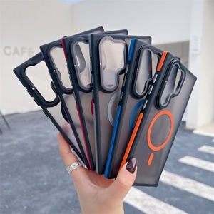 Dual Layer TPU+<b>PC</b> Protective Shockproof Magnetic Armor Mobile Phone Case Cover <b>for</b> Samsung S26 S25 S24 ultra <b>Camera</b> Kickstand - Product Image 2