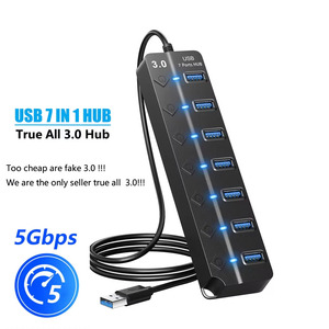 <span class=keywords><strong>USB</strong></span> Hub 3.0 multiprise <span class=keywords><strong>USB</strong></span> tốc độ cao Splitter 7 cổng 5Gbps Hub Power Adapter với chuyển đổi cáp dài với nhiều Expander Hub - Product Image 2