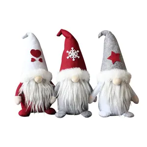 Venda Quente Por Atacado Enfeites De Natal Papai Noel Soft Plush Gnome Engraçado Para Festa De Presente De Natal