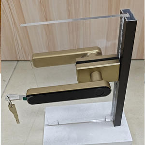 דלת כניסה חכמה מנעול עם עבור טביעת אצבע ביומטרי Bluetooth & כרטיס זיכרון אלומיניום מסגרת אלומיניום נדנדה זכוכית - Product Image 1