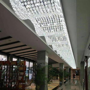 Sfera di cristallo dell'ingresso dell'hotel della Villa <span class=keywords><strong>con</strong></span> i lampadari di cristallo di lusso rettangolari personalizzati del tubo di vetro - Product Image 6