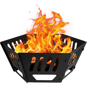 Brasero en acier de 24 pouces, portable, pour l'extérieur, poêle à bois, camping, jardin, pique-nique, patio, plage, écologique, sac de transport - Product Image 1