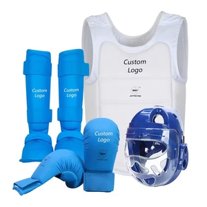Set Protezioni per Arti Marziali Karate <span class=keywords><strong>Taekwondo</strong></span> con <span class=keywords><strong>Guanti</strong></span> da Combattimento e Corpetto Protettivo - Product Image 4