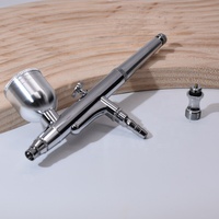 Kit complet d'aérographe multi-usage avec accessoires en cuivre pour le tatouage d'ongles, l'artisanat et la pâtisserie avec peinture pour gâteaux.