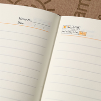 Carnet en cuir PU B5 18K 80GSM 100 feuilles, motif soleil souriant en relief, ligné, 5 couleurs, 72 pièces/carton, vente en gros