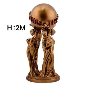 <span class=keywords><strong>Estatuas</strong></span> de Bronce Personalizadas 'El Mundo Es Tuyo' para Decoración de Jardín Exterior, Tamaño Real, <span class=keywords><strong>en</strong></span> Stock, Fundición - Product Image 1