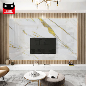Papan lembar dinding latar belakang marmer PVC, kristal karbon/pelat arang bambu Panel dinding Veneer kayu - Product Image 3