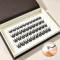 Extensions de cils auto-adhésives courbées, effet wispy, légères, à poser soi-même, pour marque privée ODM, vente en gros Europe, Royaume-Uni, France