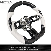 Volante Deportivo Kryvex para Mustang 2015-2023, Personalizado en Fibra de Carbono y Cuero, Estilo Deportivo, con LED, para Autos Deportivos