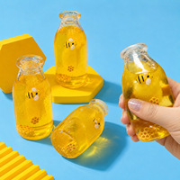 Jouet anti-stress souple en TPR de 10 cm en forme de bouteille de miel, simulation de boisson au miel, rebond rapide, fait main