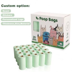 Sacs à déjections canines biodégradables écologiques personnalisés en gros avec distributeur, imprimés en héliogravure, sacs poubelles simples et imperméables pour animaux de compagnie - Product Image 4