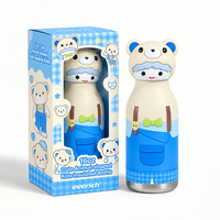 Bouteille isotherme Everich New ODM anti-fuite à double paroi en acier inoxydable avec tête d'animal mignonne, sans BPA, pour enfants