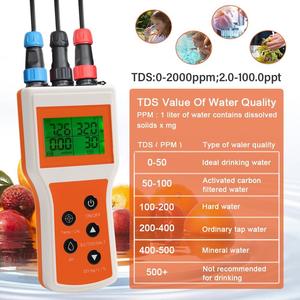 Medidor de pH Digital Portátil 6 en 1, DO.PH.EC.TDS.SALT.TEMP, Probador de Oxígeno Disuelto, Probador de Calidad del Agua, Personalizable OEM, Plástico - Product Image 4