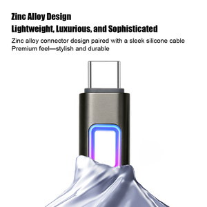 Câble <span class=keywords><strong>de</strong></span> charge rapide lumineux RGB 7 couleurs avec coque squelette et fil lumineux pour une expérience <span class=keywords><strong>de</strong></span> charge LED à changement <span class=keywords><strong>de</strong></span> couleur - Product Image 1