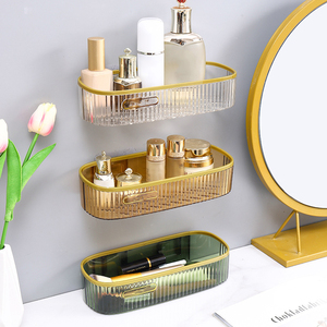 Light Luxury No-Drill <b>Wall</b>-Mounted Plastic <b>Storage</b> <b>Rack</b> for Bathroom & Kitchen Multi-Purpose Home & Hotel Organizer - Product Image 3