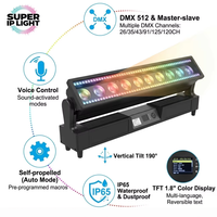 IP65 10*60W+120*1W RGBW 4IN1 3.5 ° -45 °   Barre de lumière LED à tête mobile avec contrôle de segment, faisceau, wash, stroboscope et pixel