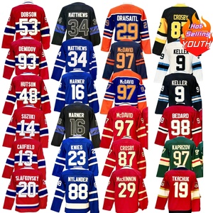 Camiseta de Hockey para Niños 29 Leon Draisaitl 100% Poliéster Transpirable de Secado Rápido con Impresión Serigrafiada y Completamente Cosida - Product Image 1
