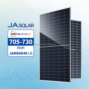 Panneau solaire <span class=keywords><strong>JA</strong></span> <span class=keywords><strong>Solar</strong></span> JAM66D46 LB 700/705/710/715/720/725/730/735/740W, module bifacial à double vitrage de type N, efficacité modulaire élevée de 23,5% - Product Image 1