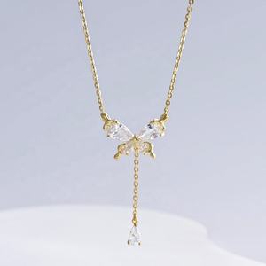 Precio de fábrica: Collar de cadena de plata de ley 925 con oro de 18k, venta al por mayor, moda occidental, cruz, delicado, para mujer, con diseño de trébol. - Product Image 5