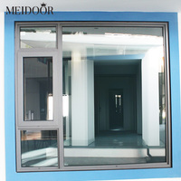 Ventanas Modernas de Aleación de Aluminio Meidoor NFRC con Rotura de Puente Térmico, Ventana Abatible de Doble Acristalamiento con Mosquitera, Certificación Energy Star para Cocina