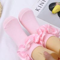 Chaussettes de princesse en satin fin à bordure dentelle pour enfants, collection printemps-automne, vente en gros d'usine, respirantes, mignonnes, style Lolita pour filles