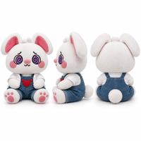Peluche personnalisée en gros : Lapin personnalisé avec yeux en spirale, oreilles tombantes et patins, conception sur mesure pour commandes en gros