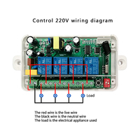 Interruptor de encendido/apagado inalámbrico de 4 canales, Control remoto Digital de 220V para lámpara y Luz