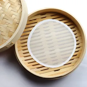 hot sale 2024 food grade non-stick round silicone steamer mat mesh liner silicone mat reusable silicon dehydrator mats pads