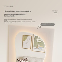 Miroir de commode LED pleine longueur au design classique moderne Miroir mural à LED véritable Habillage irrégulier de forme spéciale pour la maison sans déformation