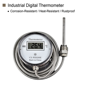 مقياس حرارة صناعي رقمي مقاوم للماء مع شاشة LCD خيط M27 فولاذ 304 50-300 درجة حساس حرارة - Product Image 4