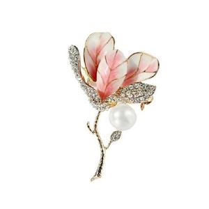 Broche fleur en cristal de diamant tendance coréenne, bouquet bleu, cadeau de mariage, fête, alliage plaqué or, vêtement de mode haut de gamme - Product Image 5