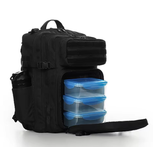 Sac de Voyage Imperméable Personnalisé avec Logo, Sac de Préparation des Repas de Fitness Noir 45L, Sac à Dos Tactique pour la Préparation des Repas de Gym, Sac à Déjeuner pour Hommes - Product Image 1