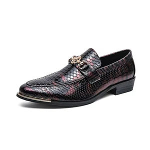 Chaussures habillées de mariage pour hommes, en cuir véritable, style italien, de qualité supérieure, à bout fermé, à enfiler, Oxford, faites à la main, pour l'automne - Product Image 6