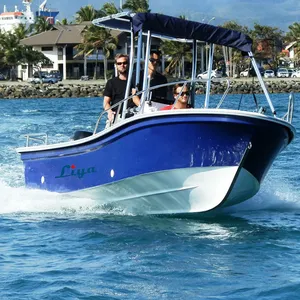 Liya kommerziellen Fisch mann Boot 5,8 m Glasfaser Panga Boote zu verkaufen